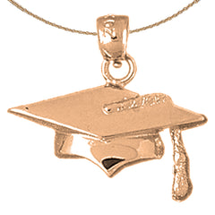 14K or 18K Gold Graduation Cap, Hat Pendant
