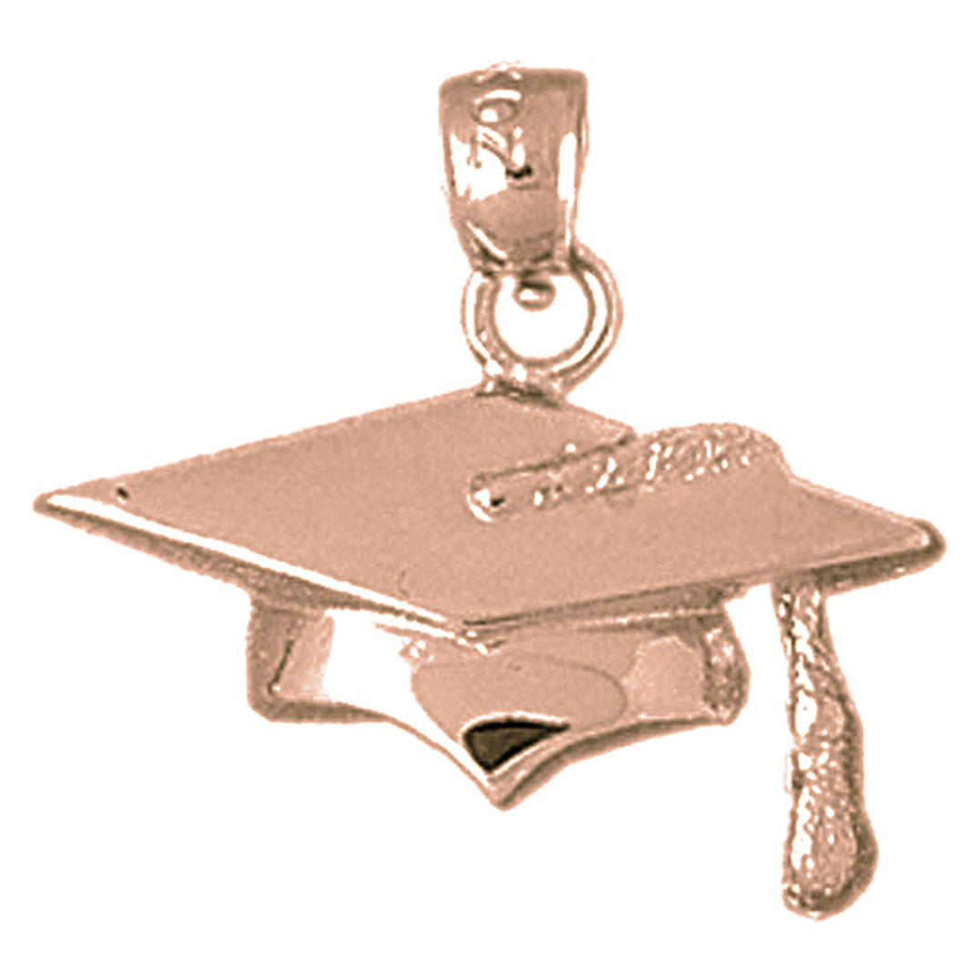 14K or 18K Gold Graduation Cap, Hat Pendant