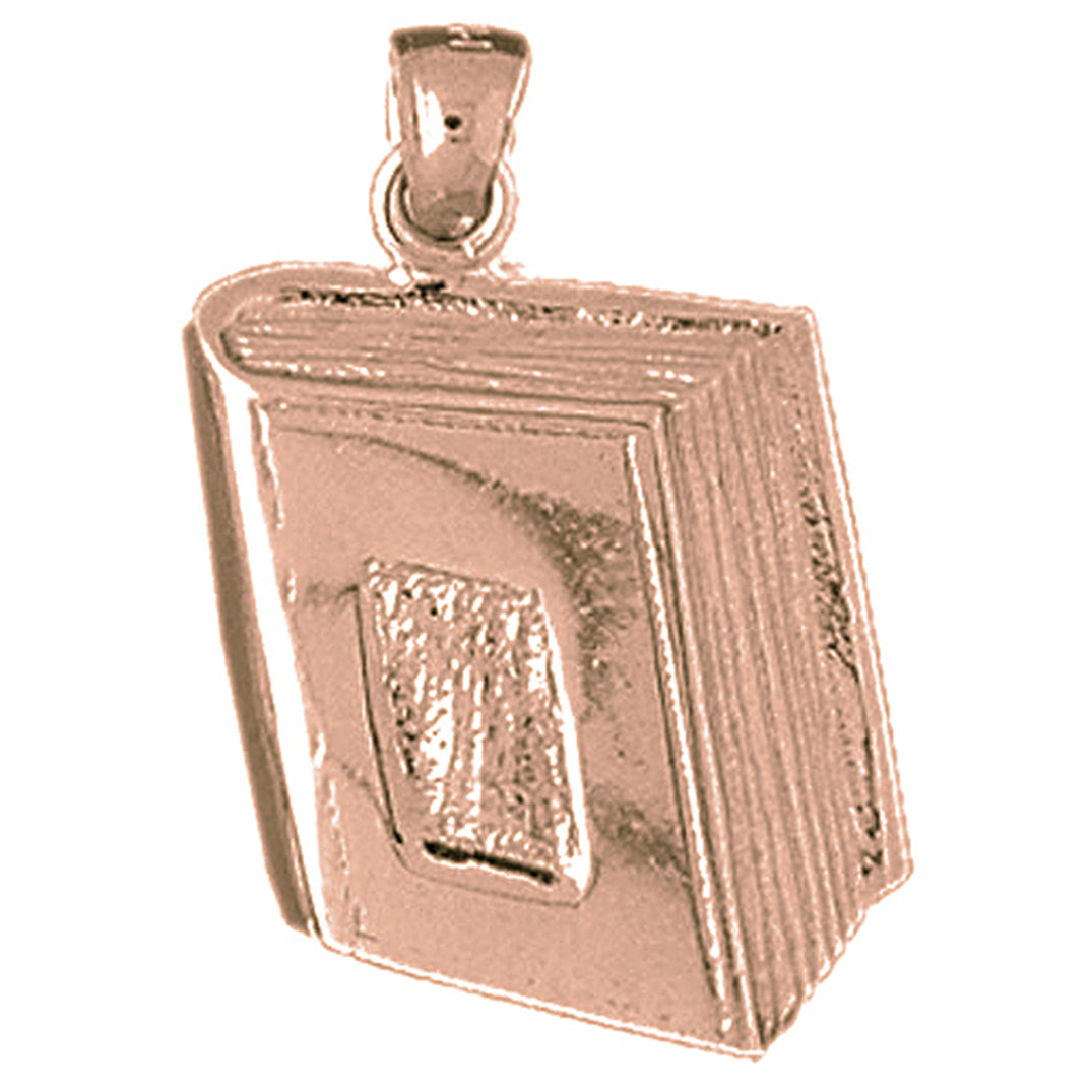 10K, 14K or 18K Gold Book Pendant
