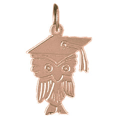 14K or 18K Gold Education Owl Pendant