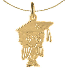 14K oder 18K Gold Bildungs-Eulenanhänger