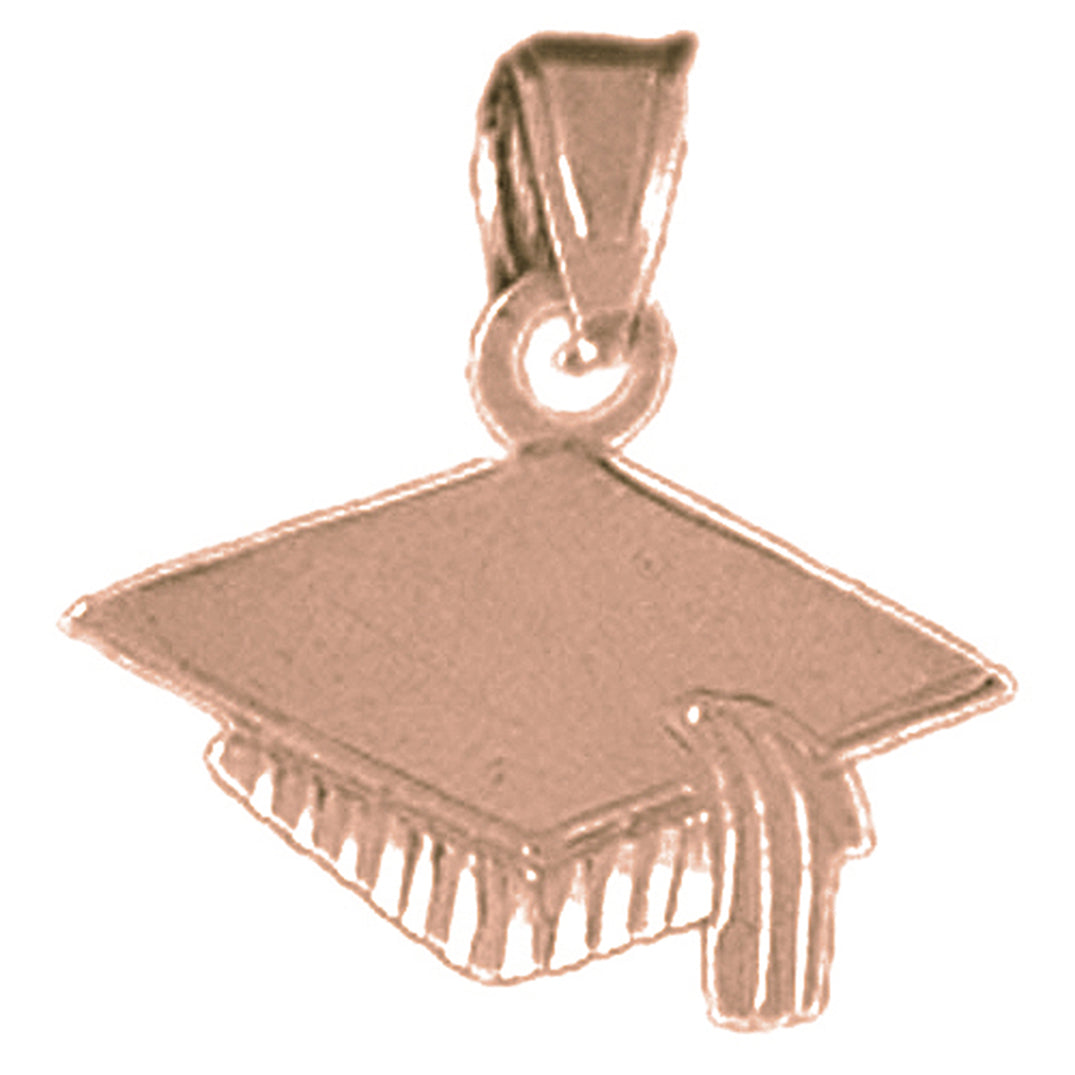 14K or 18K Gold Graduation Cap, Hat Pendant