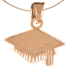 14K or 18K Gold Graduation Cap, Hat Pendant