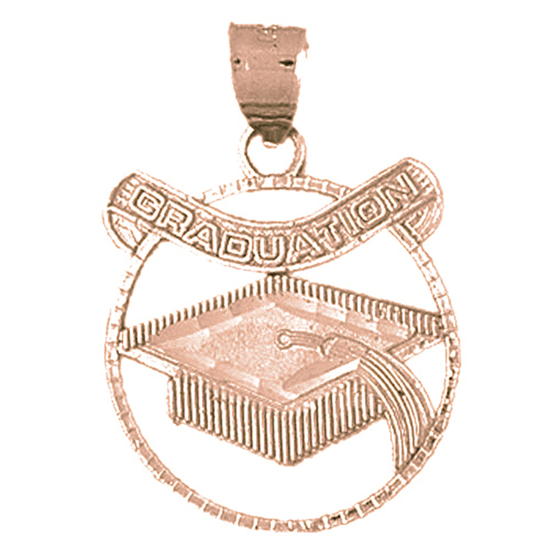 10K, 14K or 18K Gold Graduation Cap, Hat Pendant