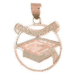10K, 14K or 18K Gold Graduation Cap, Hat Pendant