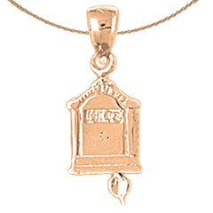 10K, 14K or 18K Gold Cuckoo Clock Pendant