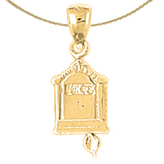 10K, 14K or 18K Gold Cuckoo Clock Pendant