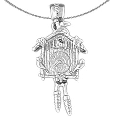 10K, 14K or 18K Gold D/C Cuckoo Clock Pendant