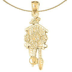 14K or 18K Gold Cuckoo Clock Pendant