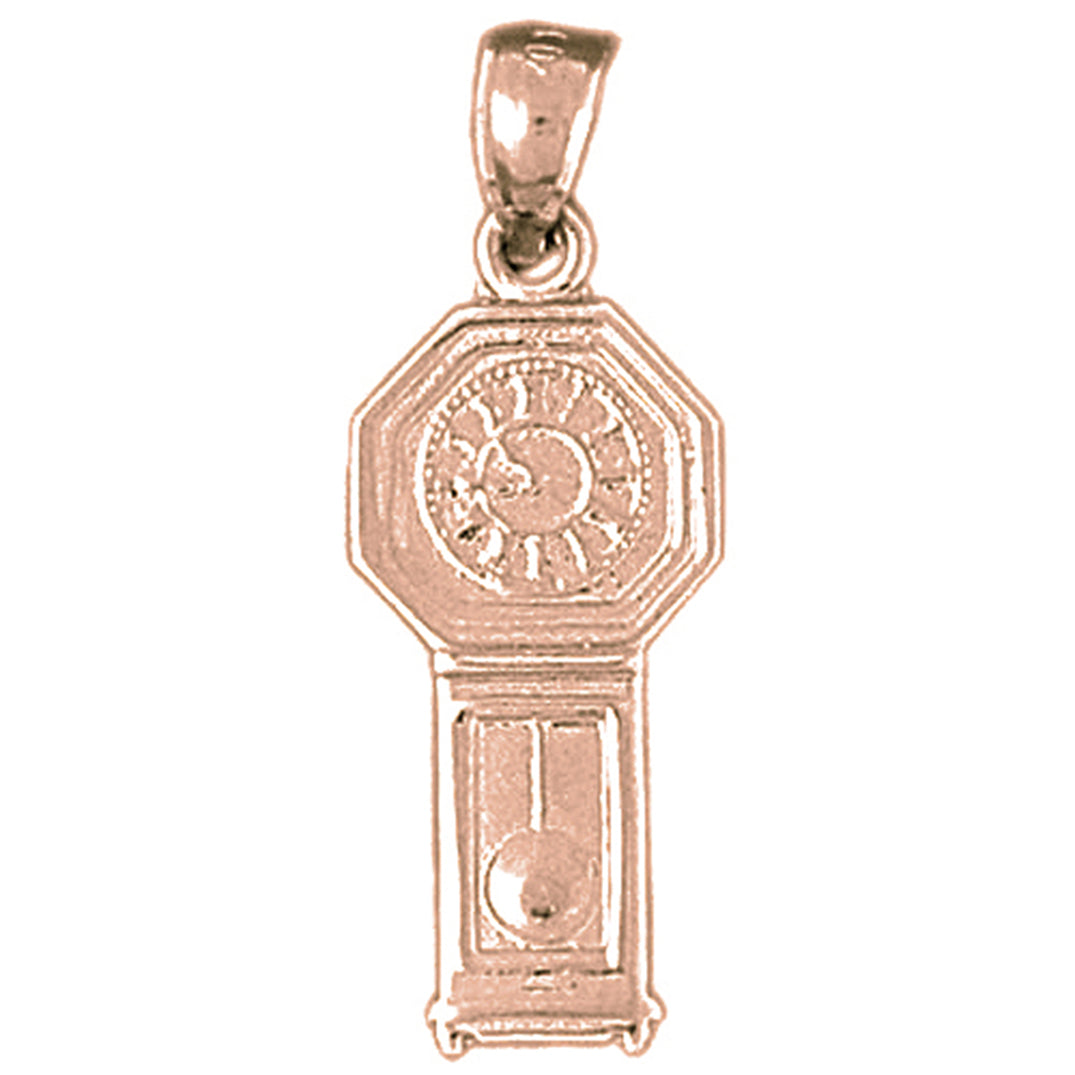 10K, 14K or 18K Gold Grandfather Clock Pendant