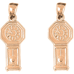14K or 18K Gold 29mm Grandfather Clock Earrings