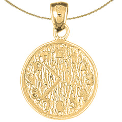 10K, 14K or 18K Gold Clock Pendant