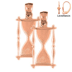 Pendientes de reloj de arena de 33 mm de oro de 14 quilates o 18 quilates