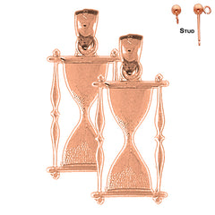 Pendientes de reloj de arena de 33 mm de oro de 14 quilates o 18 quilates