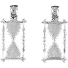 Sterling Silver 33mm Hour Glass Earrings