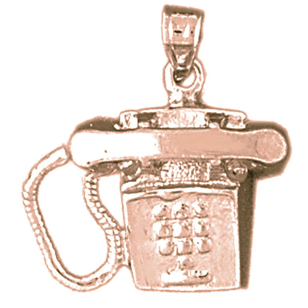 10K, 14K or 18K Gold Telephone Pendant