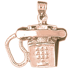 10K, 14K or 18K Gold Telephone Pendant