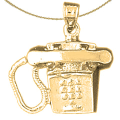 10K, 14K or 18K Gold Telephone Pendant