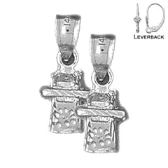 14K or 18K Gold 3D Telephone Earrings