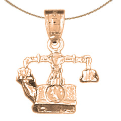 3D-Telefonanhänger aus 10 Karat, 14 Karat oder 18 Karat Gold