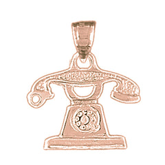 14K or 18K Gold Telephone Pendant