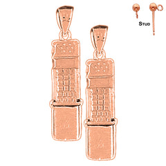 14K or 18K Gold Moveable Cellular Phone Earrings