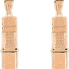 14K or 18K Gold 33mm Moveable Cellular Phone Earrings