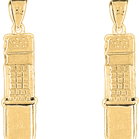 14K or 18K Gold 33mm Moveable Cellular Phone Earrings