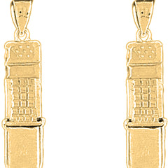14K or 18K Gold 33mm Moveable Cellular Phone Earrings