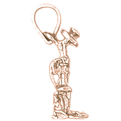 14K or 18K Gold 3D Telephone Pendant