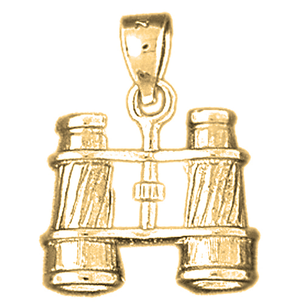 10K, 14K or 18K Gold 3D Binoculars Pendant