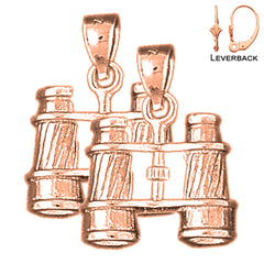 14K or 18K Gold 3D Binoculars Earrings