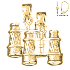 14K or 18K Gold 3D Binoculars Earrings