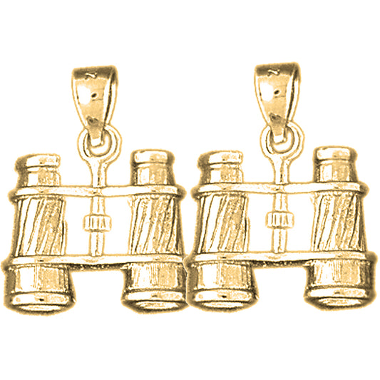 14K or 18K Gold 21mm 3D Binoculars Earrings