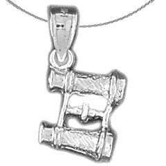 Colgante de binoculares 3D de oro de 10K, 14K o 18K