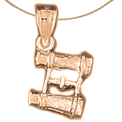 Colgante de binoculares 3D de oro de 10K, 14K o 18K