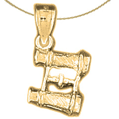 Colgante de binoculares 3D de oro de 10K, 14K o 18K