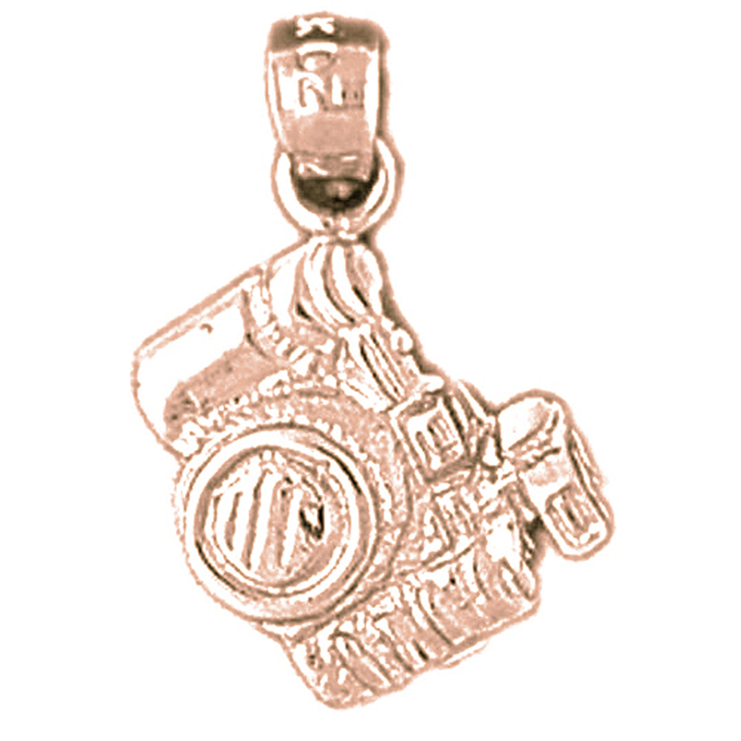 10K, 14K or 18K Gold 3D Camera Pendant