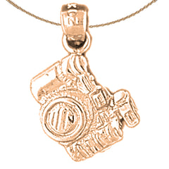 10K, 14K or 18K Gold 3D Camera Pendant