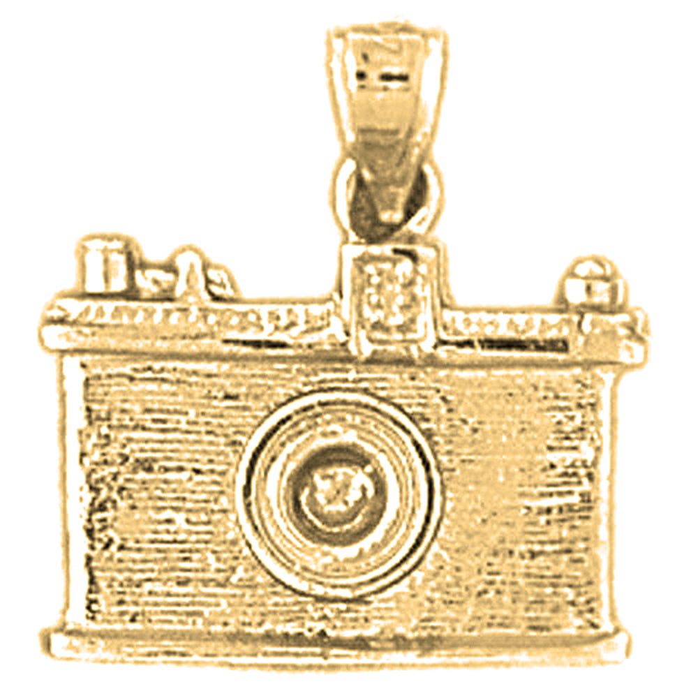 10K, 14K or 18K Gold 3D Camera Pendant