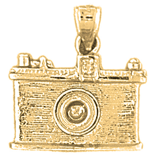 10K, 14K or 18K Gold 3D Camera Pendant
