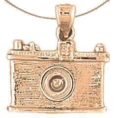 10K, 14K or 18K Gold 3D Camera Pendant