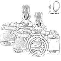 14K or 18K Gold 3D Camera Earrings