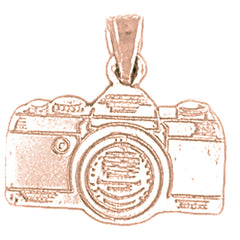 10K, 14K or 18K Gold 3D Camera Pendant