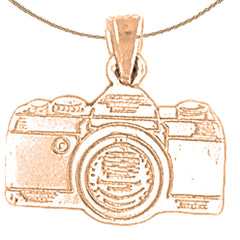 10K, 14K or 18K Gold 3D Camera Pendant