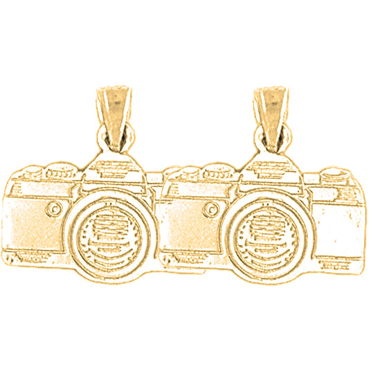 14K or 18K Gold 17mm 3D Camera Earrings