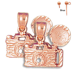 14K or 18K Gold Camera Earrings