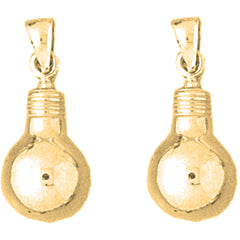 Yellow Gold-plated Silver 22mm Light Bulb Earrings