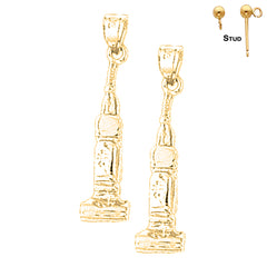 Sterling Silver 30mm Vacuum Earrings (White or Yellow Gold Plated)