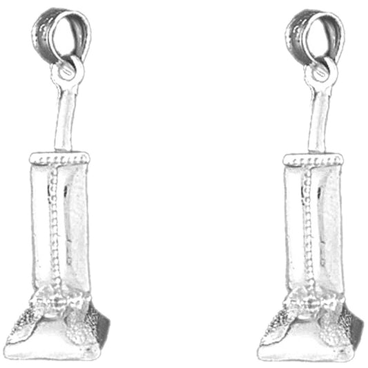 Sterling Silver 29mm 3D Vacuum Earrings